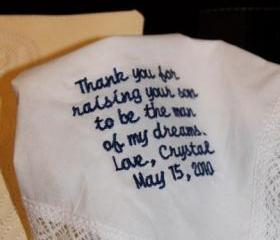 Custom Personalized Wedding Handkerchief/ Keepsake gift