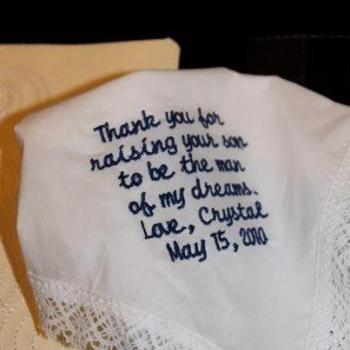 Custom Personalized Wedding Handkerchief/ Keepsake gift